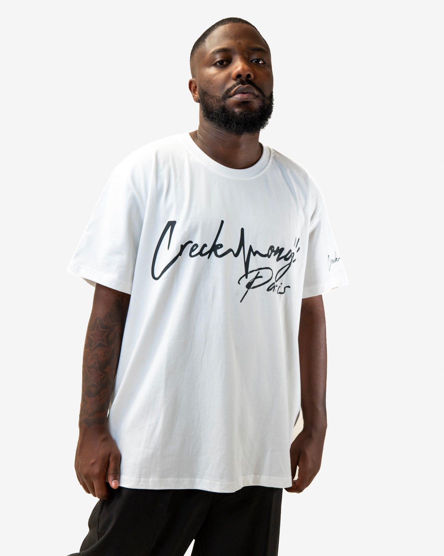 T-SHIRT OVERSIZE EN COTON IMPRIMÉ LOGO CREKMONGA PARIS