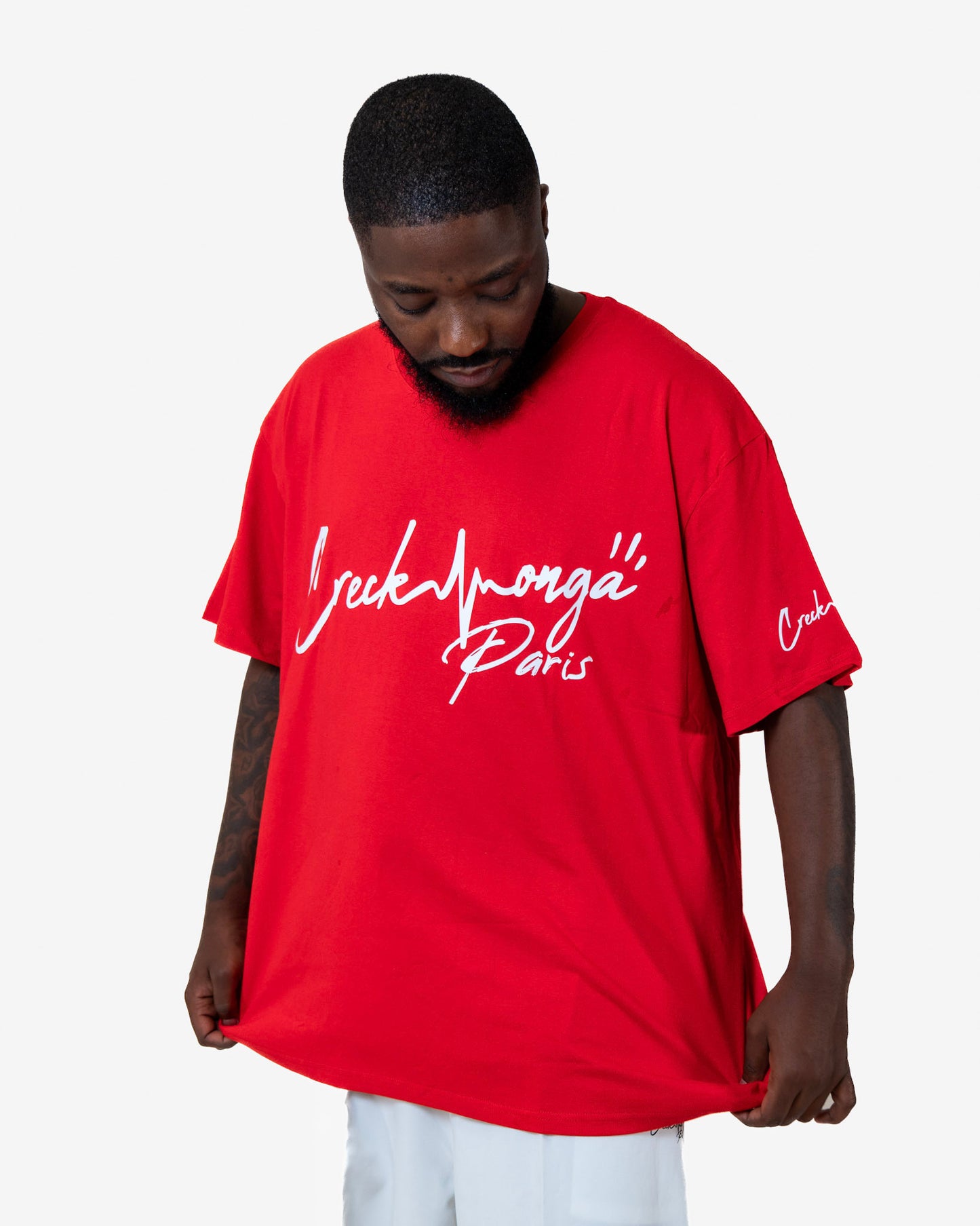 T-SHIRT OVERSIZE EN COTON IMPRIMÉ LOGO CREKMONGA PARIS