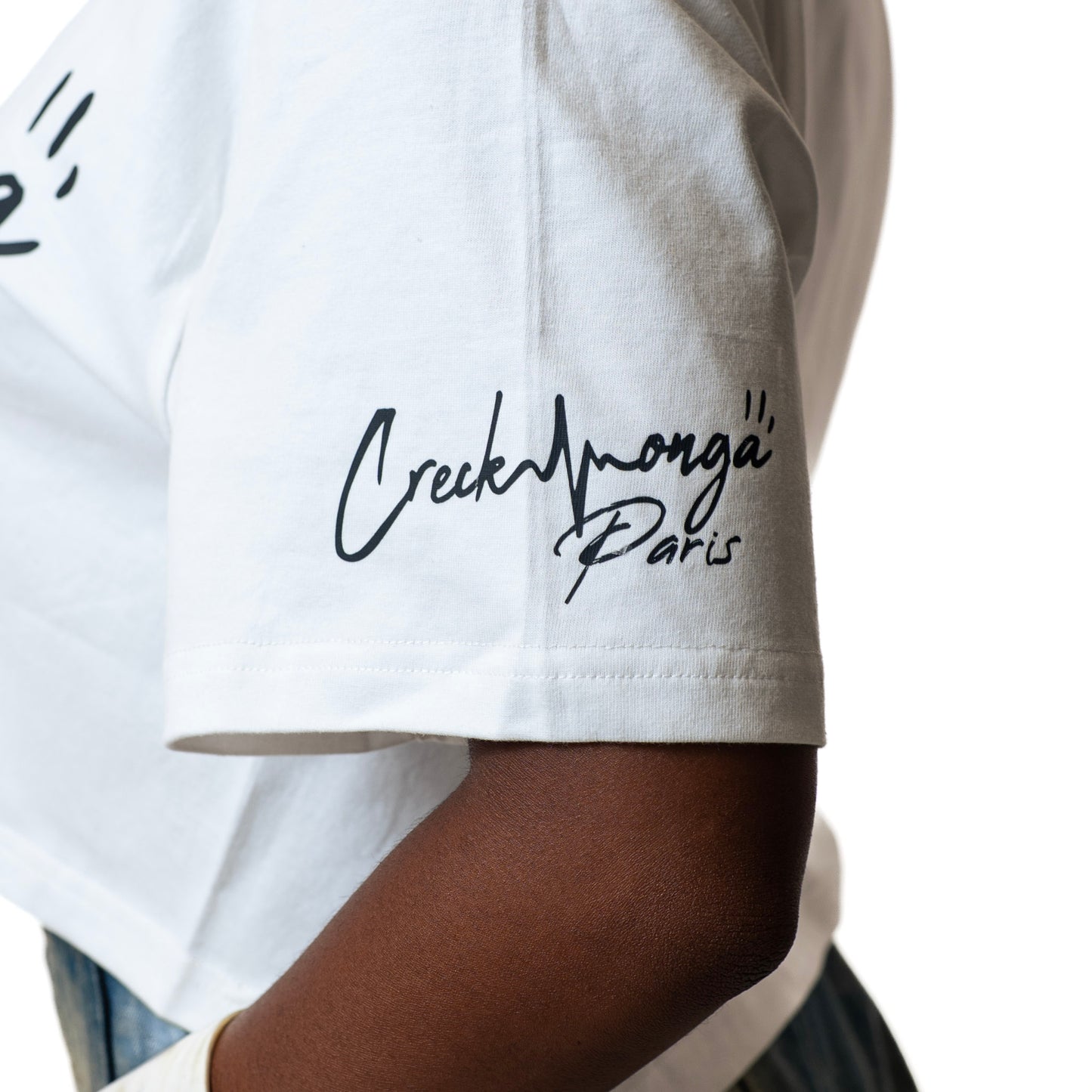 CROP TOP TSHIRT EN COTON IMPRIMÉ CREKMONGA PARIS