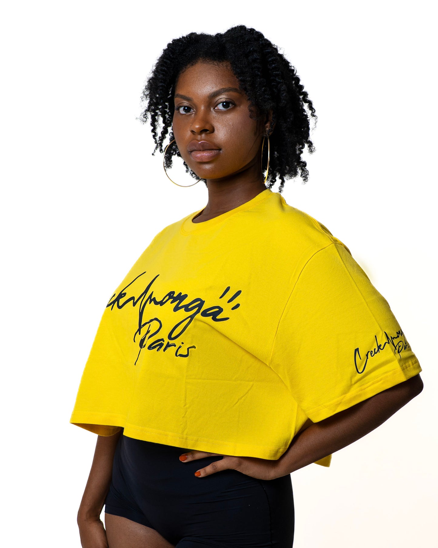 CROP TOP T-SHIRT EN COTON IMPRIMÉ CREKMONGA PARIS