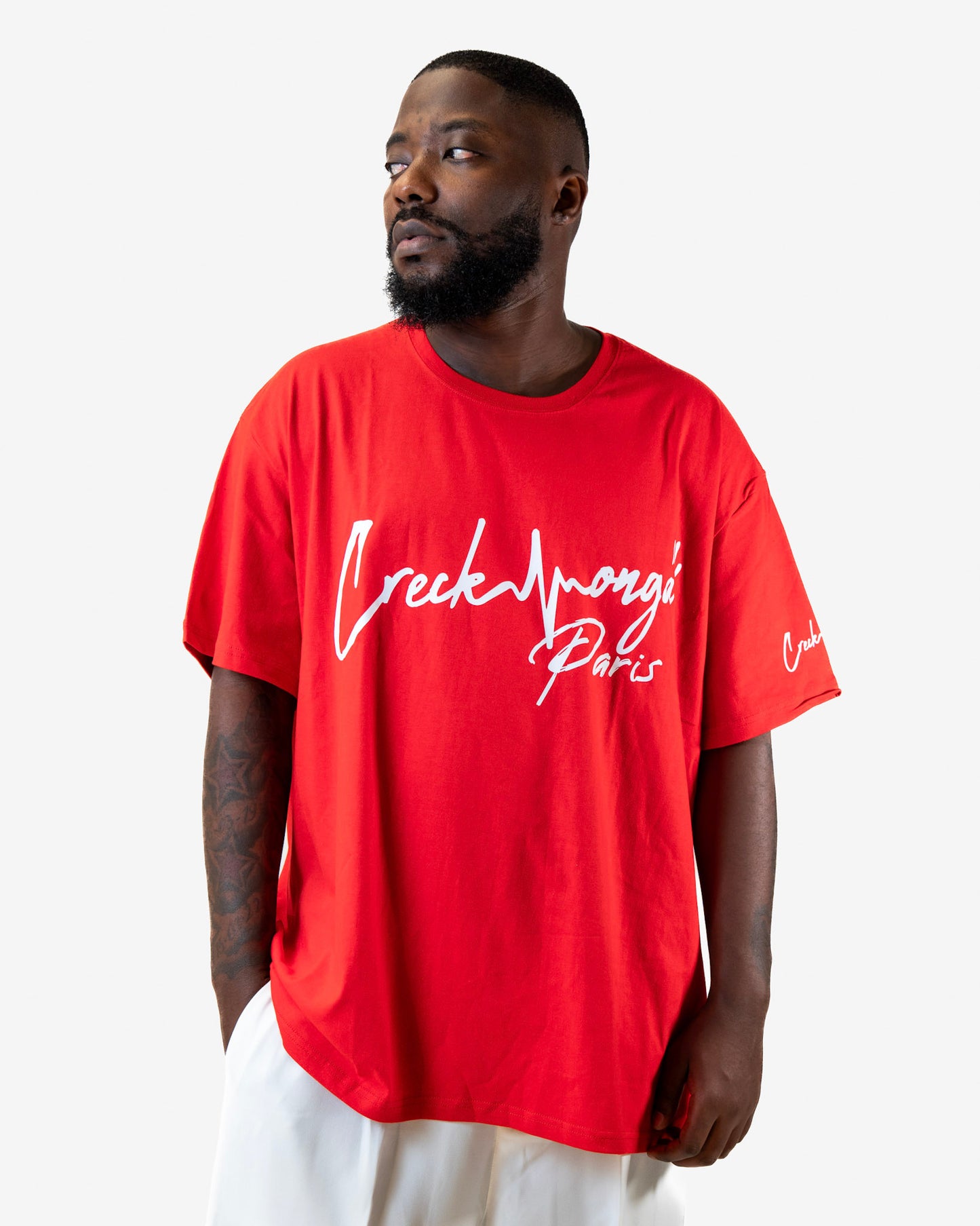 T-SHIRT OVERSIZE EN COTON IMPRIMÉ LOGO CREKMONGA PARIS