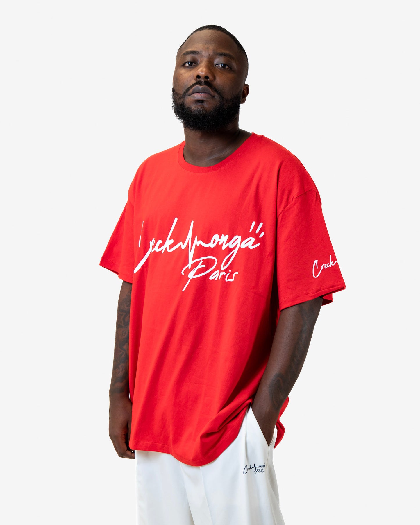 T-SHIRT OVERSIZE EN COTON IMPRIMÉ LOGO CREKMONGA PARIS