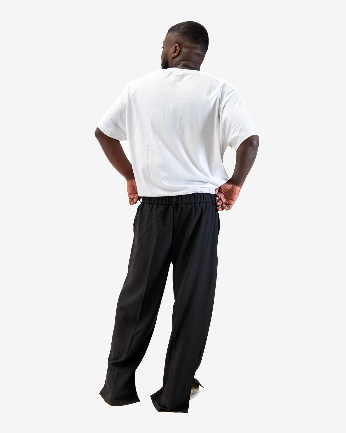 PANTALON HAUTE COUTURE EN POLYESTER IMPRIMÉ LOGO CREKMONGA PARIS