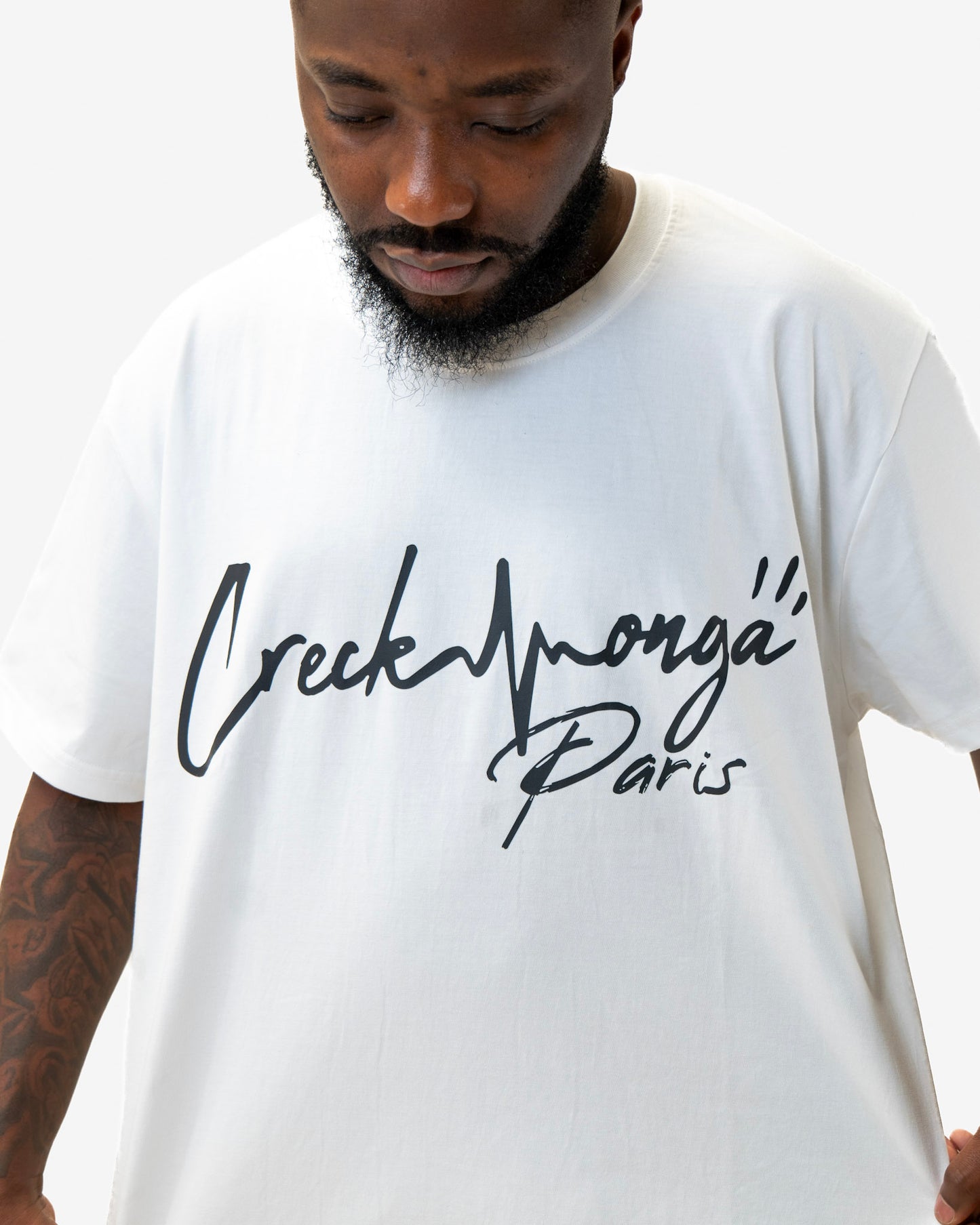 T-SHIRT OVERSIZE EN COTON IMPRIMÉ LOGO CREKMONGA PARIS