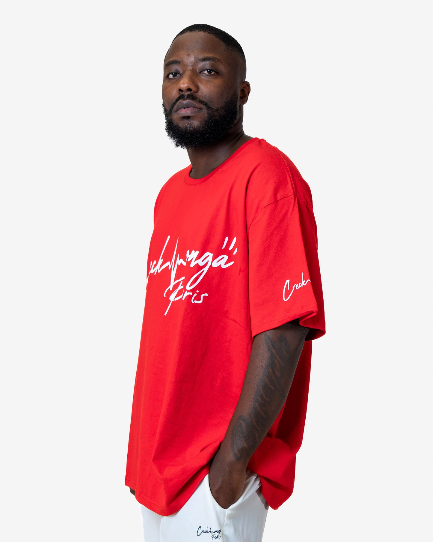 T-SHIRT OVERSIZE EN COTON IMPRIMÉ LOGO CREKMONGA PARIS
