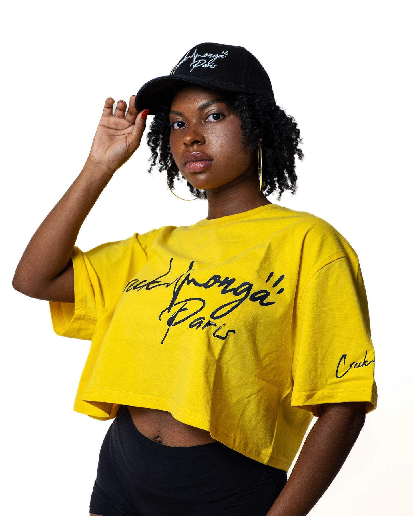 CROP TOP T-SHIRT EN COTON IMPRIMÉ CREKMONGA PARIS