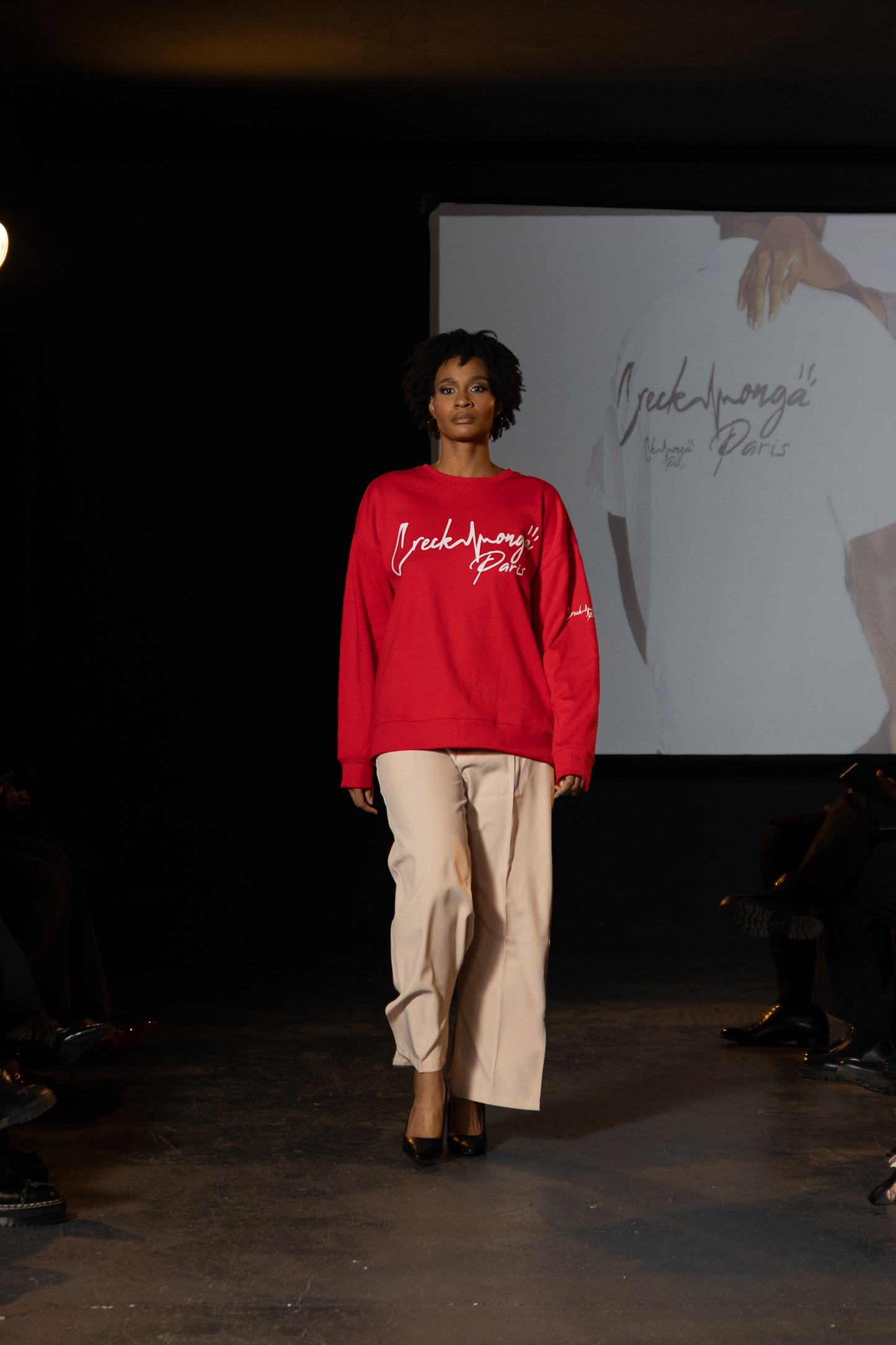 PULL OVERSIZE EN POLYESTER, IMPRIMÉ CREKMONGA PARIS