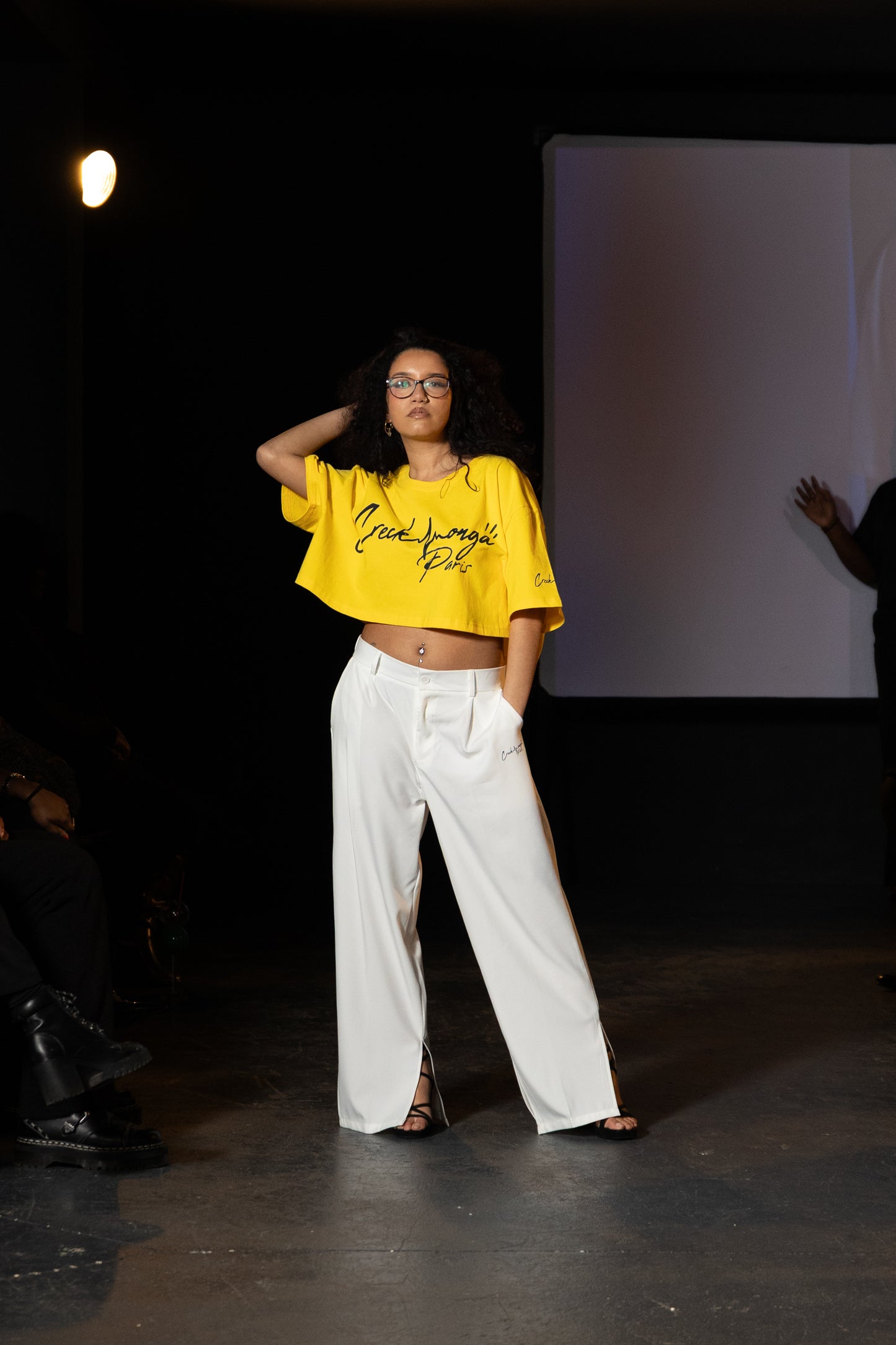 CROP TOP T-SHIRT EN COTON IMPRIMÉ CREKMONGA PARIS