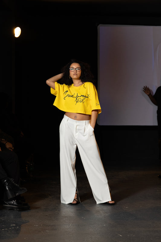 CROP TOP T-SHIRT EN COTON IMPRIMÉ CREKMONGA PARIS