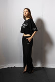 CROP TOP T-SHIRT IN COTONE STAMPATO CREKMONGA PARIS
