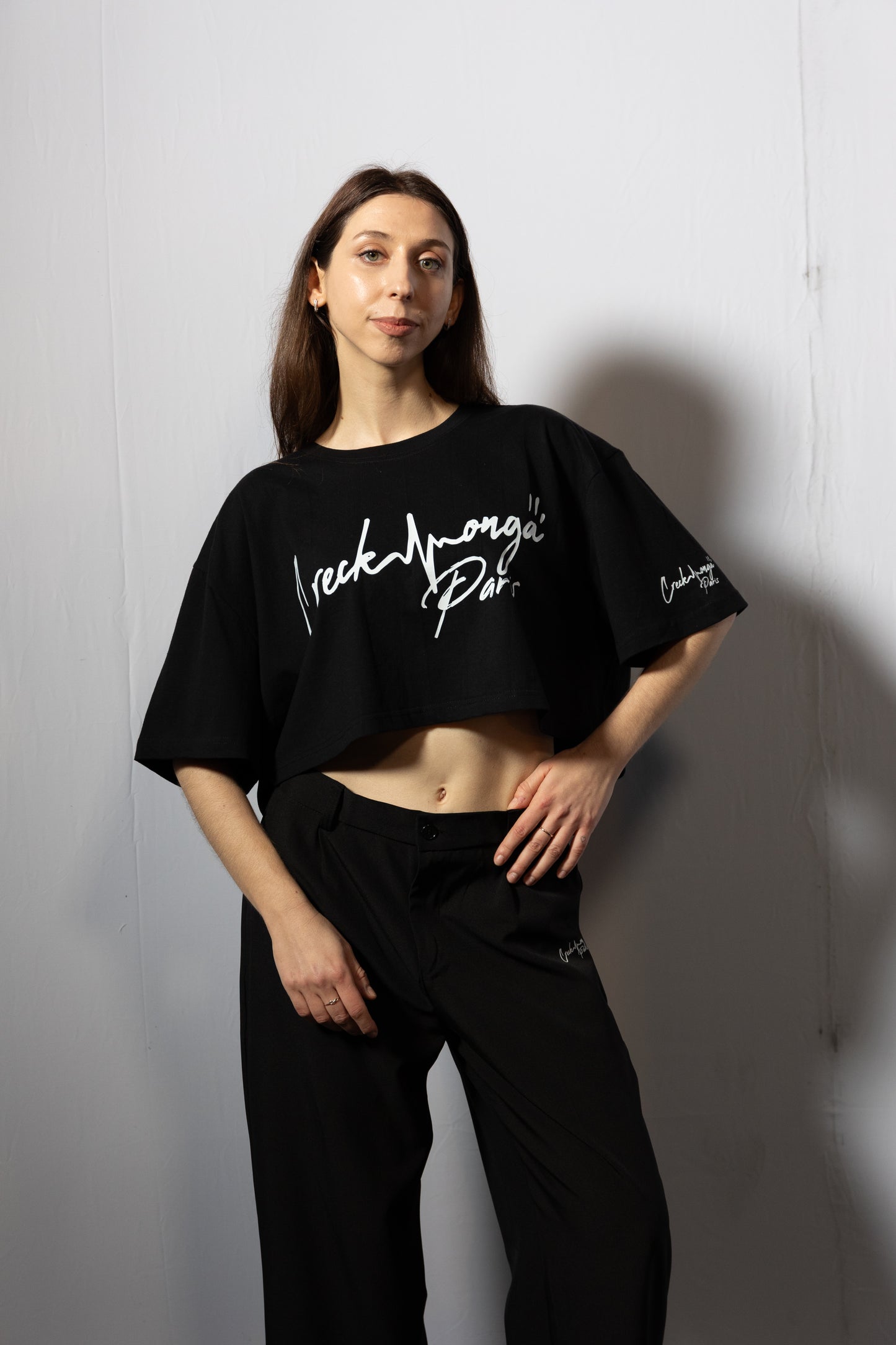 CROP TOP T-SHIRT EN COTON IMPRIMÉ CREKMONGA PARIS