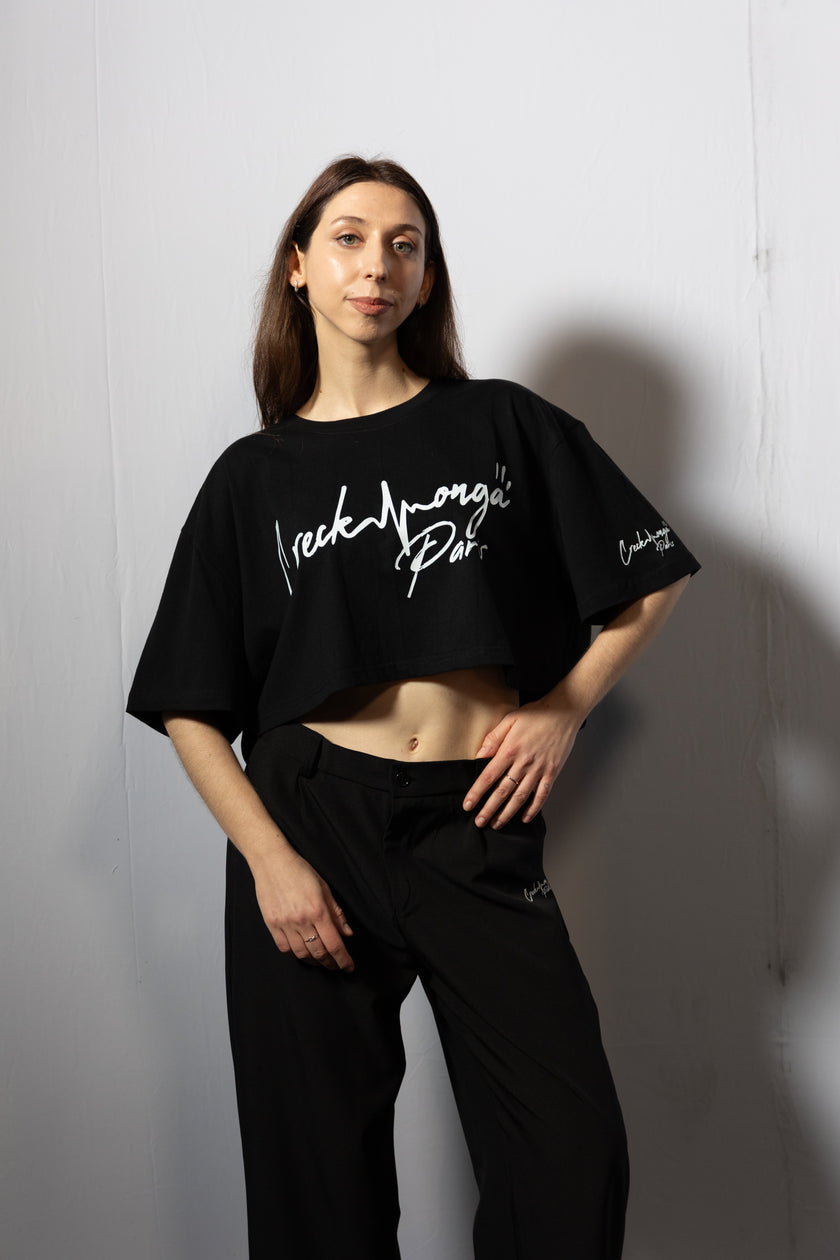 CROP TOP T-SHIRT IN COTONE STAMPATO CREKMONGA PARIS