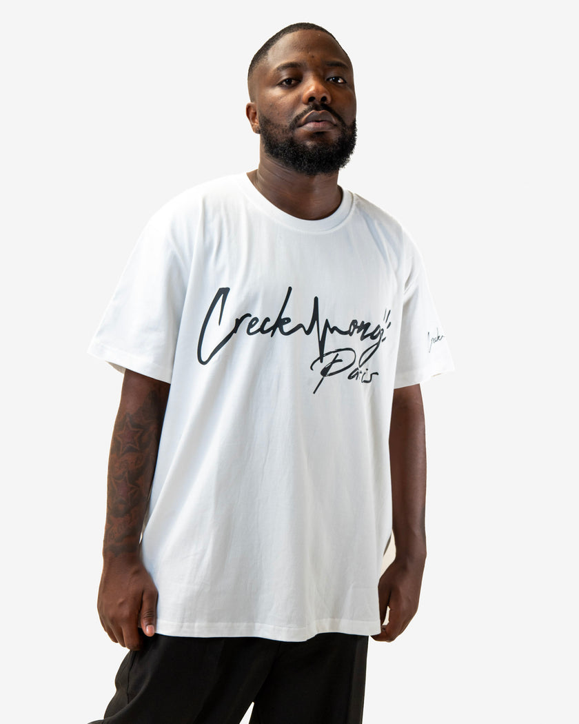 T-SHIRT OVERSIZE EN COTON IMPRIMÉ LOGO CREKMONGA PARIS