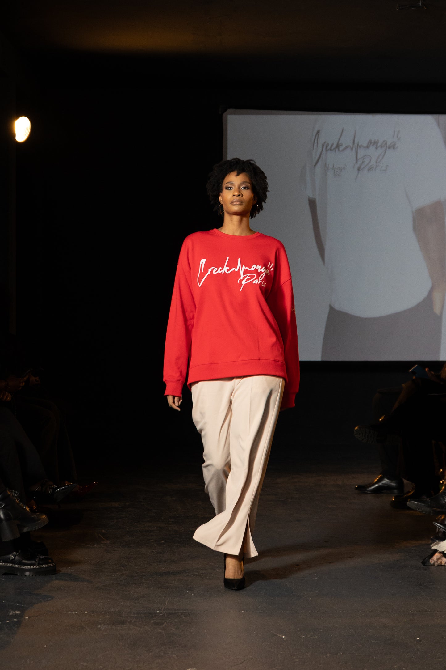 PULL OVERSIZE EN POLYESTER, IMPRIMÉ CREKMONGA PARIS