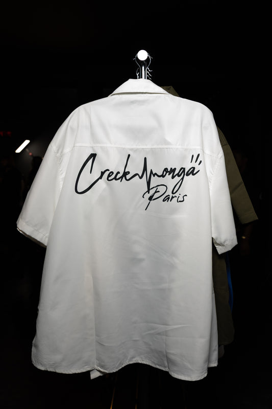 CHEMISE HAUTE COUTURE OVERSIZE EN POLYESTER ET COTON IMPRIMÉ CREKMONGA PARIS