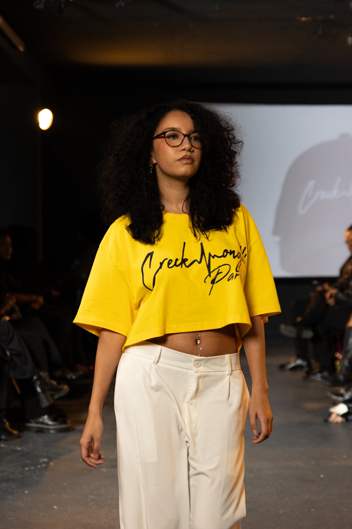 CROP TOP T-SHIRT EN COTON IMPRIMÉ CREKMONGA PARIS