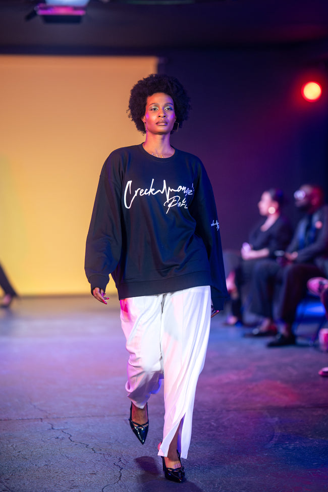 PULL OVERSIZE EN POLYESTER, IMPRIMÉ CREKMONGA PARIS