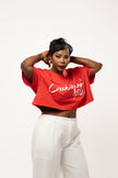 CROP TOP T-SHIRT IN COTONE STAMPATO CREKMONGA PARIS
