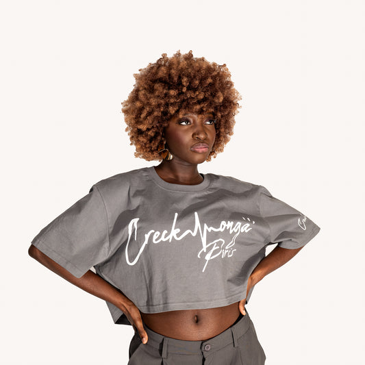 CROP TOP T-SHIRT EN COTON IMPRIMÉ CREKMONGA PARIS