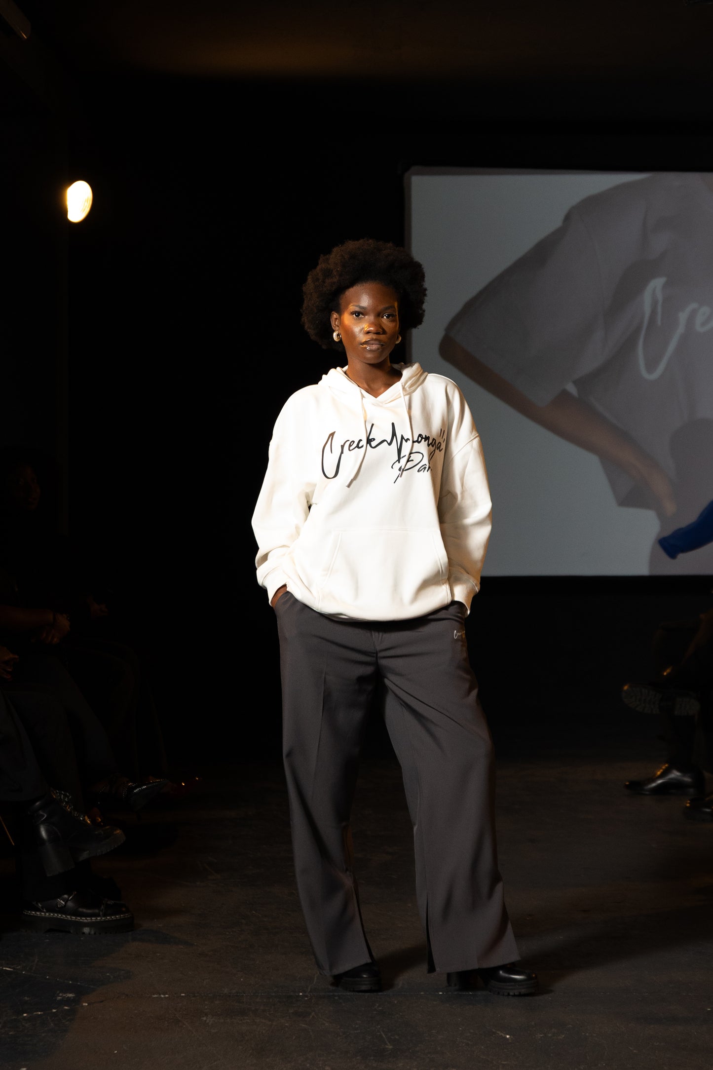 SWEAT-SHIRT À CAPUCHE OVERSIZE EN POLYESTER IMPRIMÉ CREKMONGA PARIS