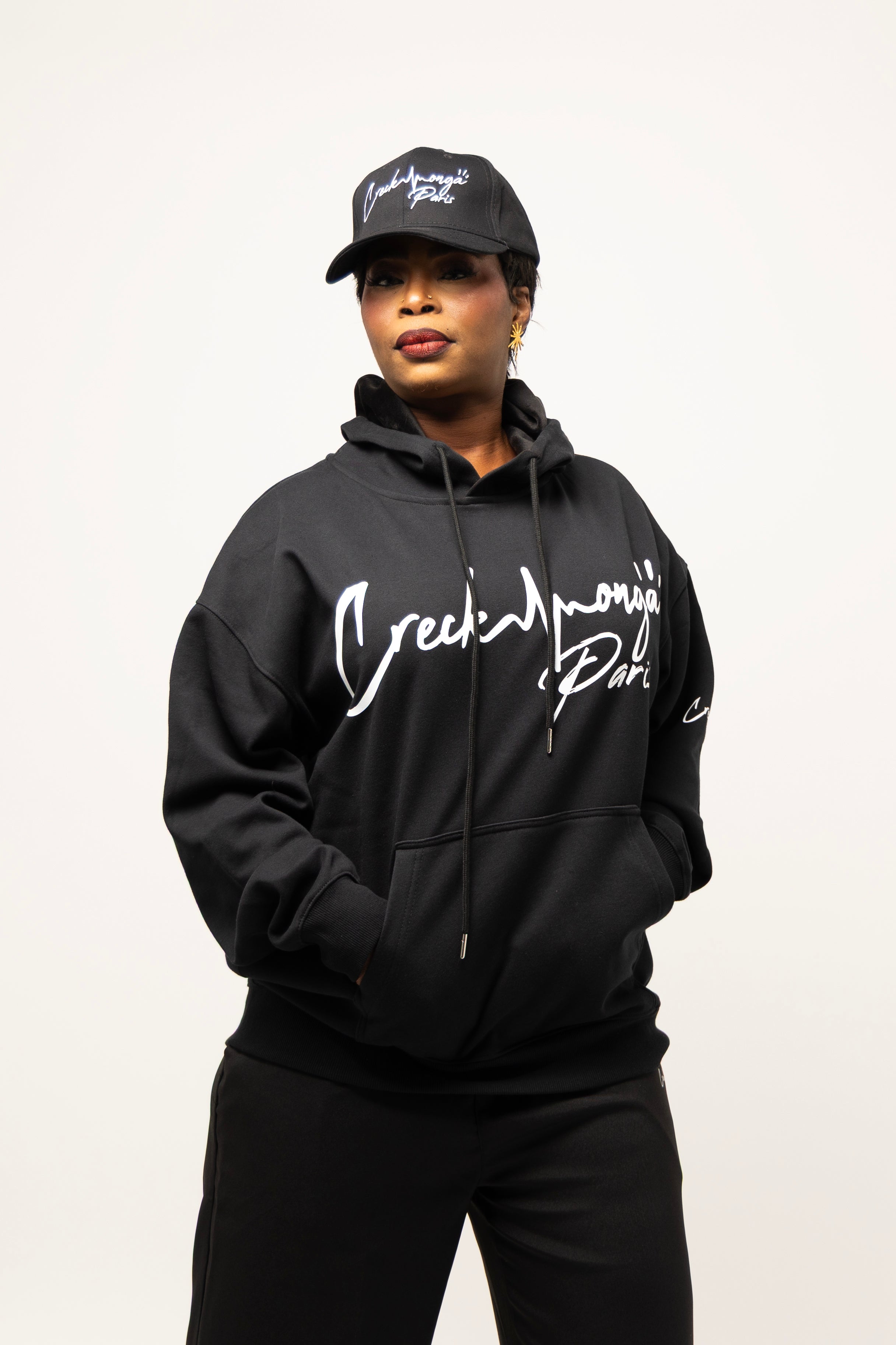 SWEAT-SHIRT À CAPUCHE OVERSIZE EN POLYESTER IMPRIMÉ CREKMONGA PARIS