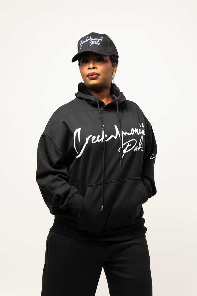 SWEAT-SHIRT À CAPUCHE OVERSIZE EN POLYESTER IMPRIMÉ CREKMONGA PARIS