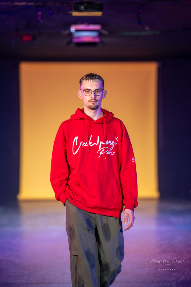SWEAT-SHIRT À CAPUCHE OVERSIZE UNISEXE EN POLYESTER IMPRIMÉ CREKMONGA PARIS