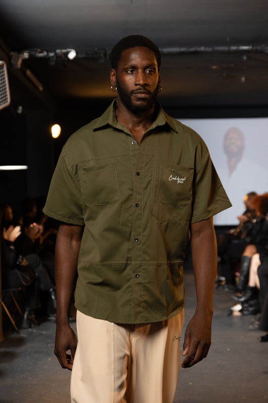 CHEMISE HAUTE COUTURE OVERSIZE EN POLYESTER ET COTON IMPRIMÉ CREKMONGA PARIS