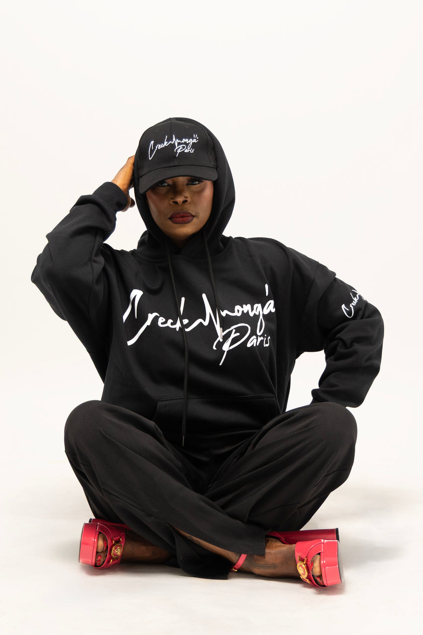 SWEAT-SHIRT À CAPUCHE OVERSIZE EN POLYESTER IMPRIMÉ CREKMONGA PARIS