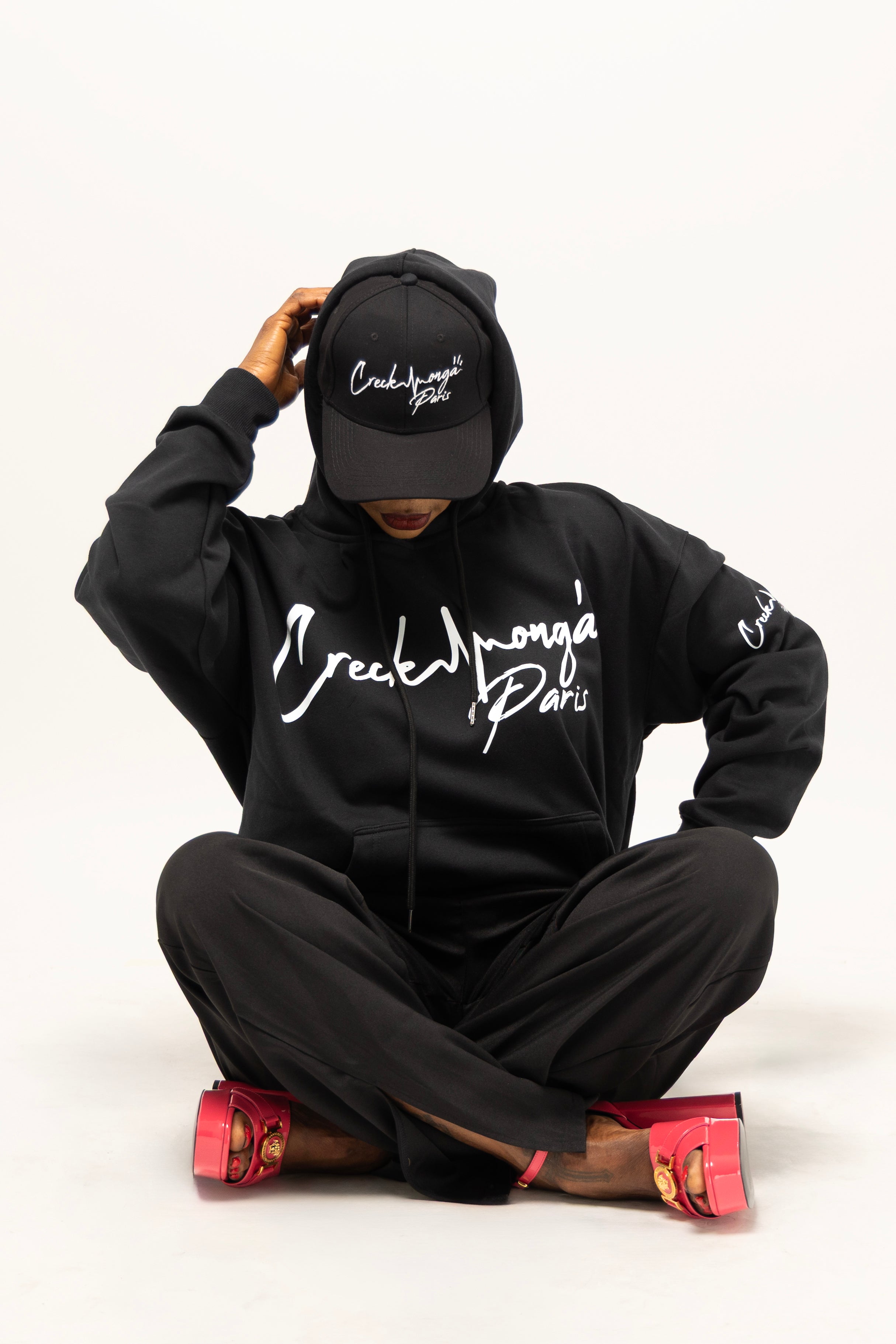 SWEAT-SHIRT À CAPUCHE OVERSIZE EN POLYESTER IMPRIMÉ CREKMONGA PARIS