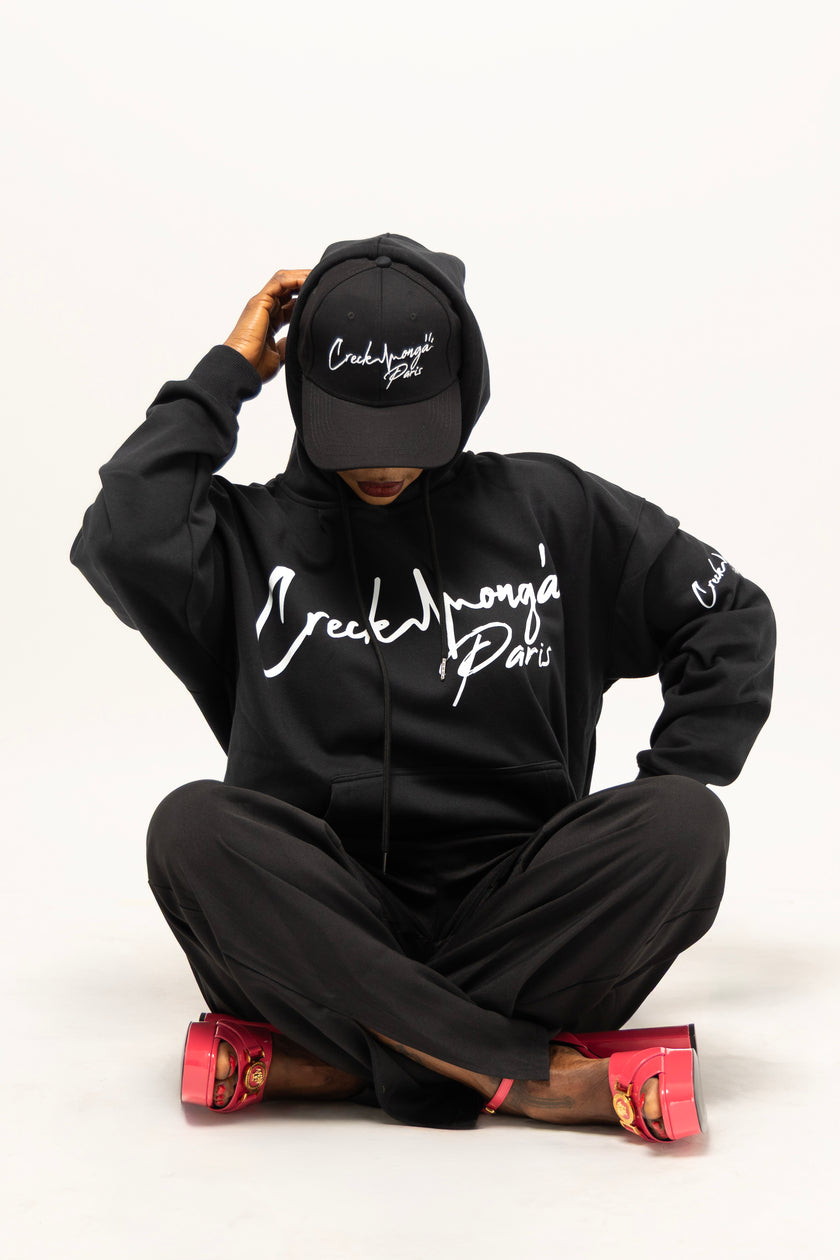 SWEAT-SHIRT À CAPUCHE OVERSIZE EN POLYESTER IMPRIMÉ CREKMONGA PARIS