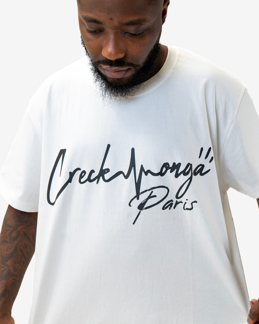 T-SHIRT OVERSIZE EN COTON IMPRIMÉ LOGO CREKMONGA PARIS