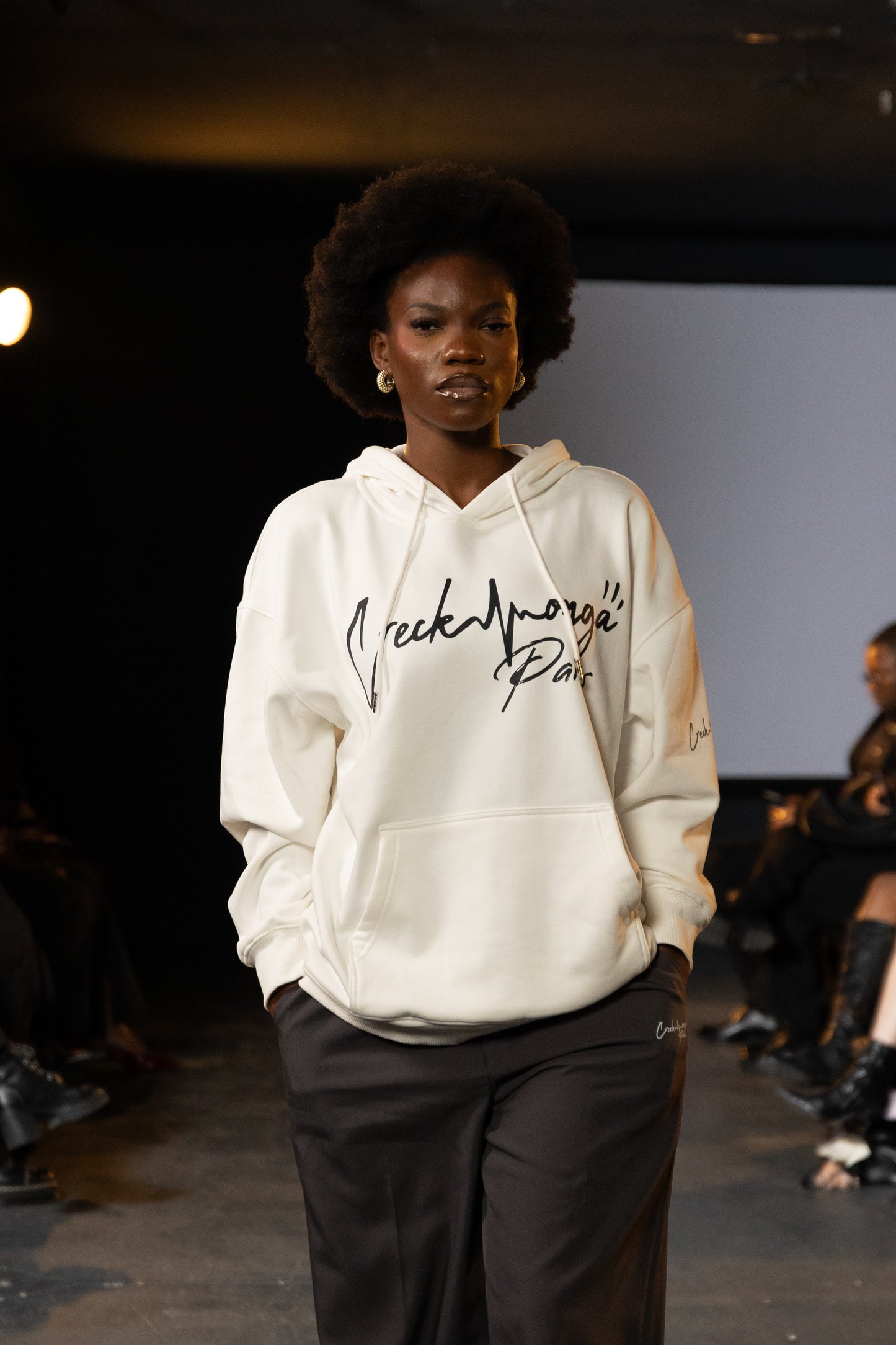 SWEAT-SHIRT À CAPUCHE OVERSIZE EN POLYESTER IMPRIMÉ CREKMONGA PARIS