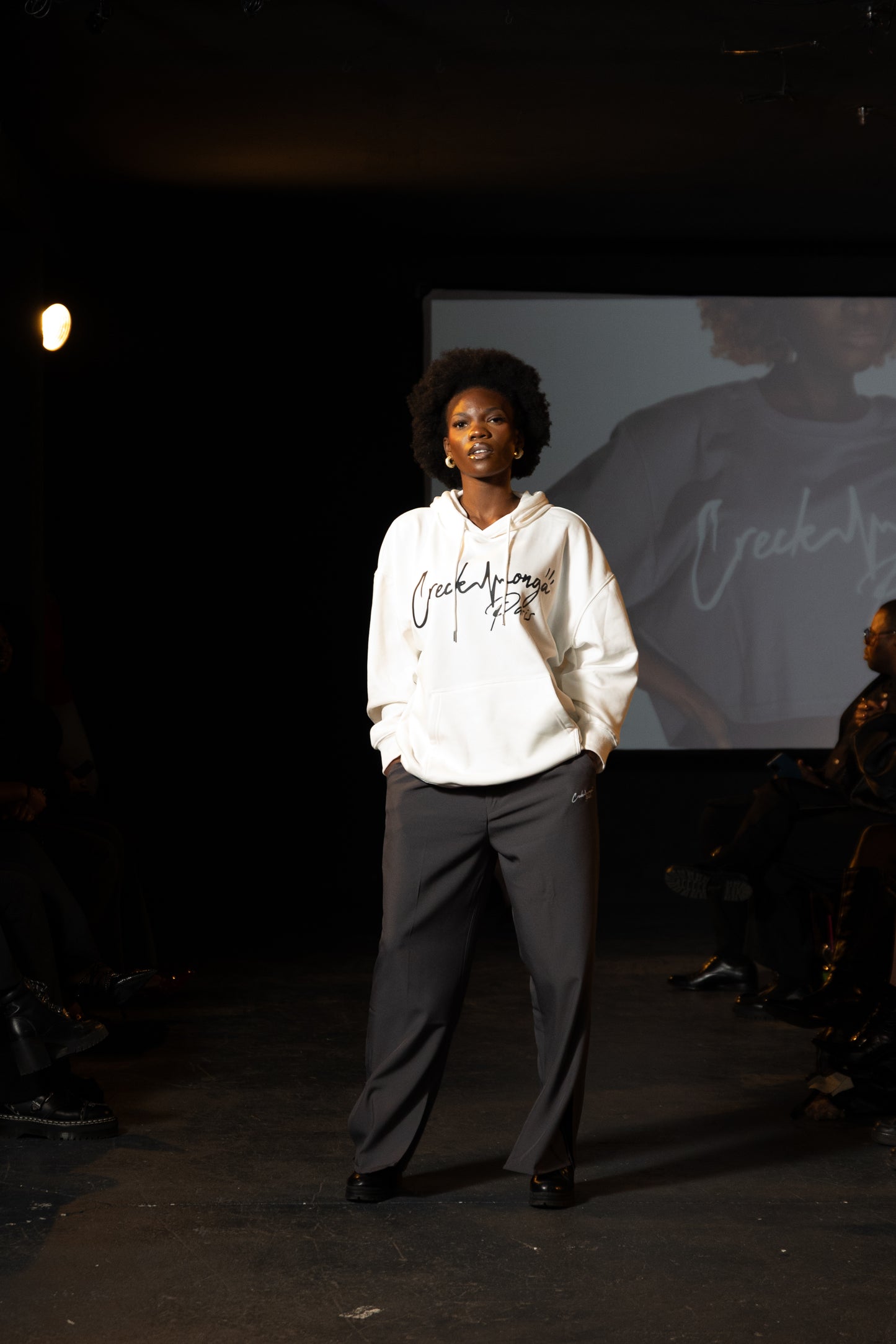 SWEAT-SHIRT À CAPUCHE OVERSIZE EN POLYESTER IMPRIMÉ CREKMONGA PARIS