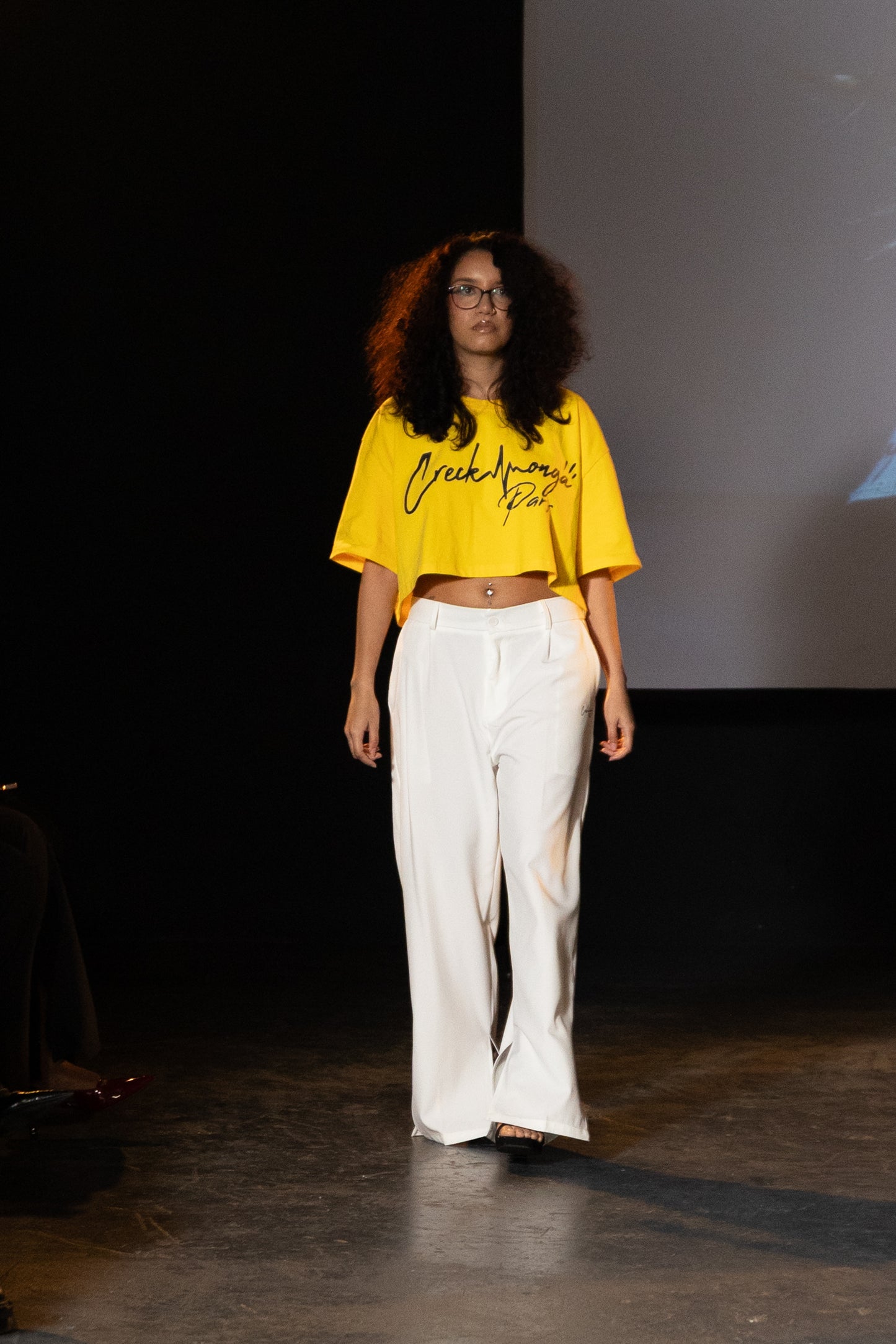 CROP TOP T-SHIRT EN COTON IMPRIMÉ CREKMONGA PARIS