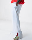 PANTALON HAUTE COUTURE EN POLYESTER IMPRIMÉ LOGO CREKMONGA PARIS, DEUX FENTES