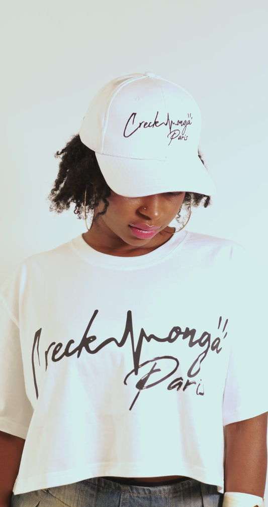 CROP TOP TSHIRT EN COTON IMPRIMÉ CREKMONGA PARIS