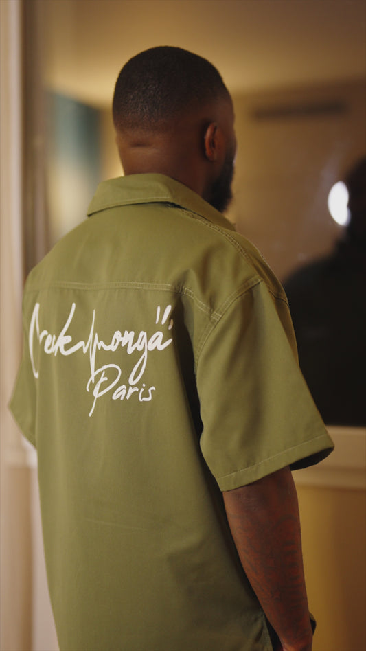 CHEMISE HAUTE COUTURE OVERSIZE EN POLYESTER ET COTON IMPRIMÉ CREKMONGA PARIS